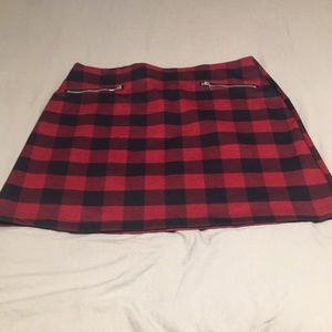 Maurice’s red Buffalo plaid skirt